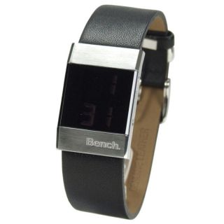 Bench Womens Silver Case Black Strap Watch      Clothing
