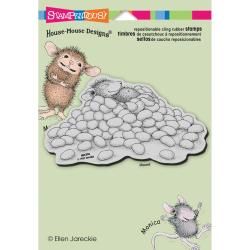 Stampendous House Mouse Cling Rubber Stamp 5.5 X4.5 Sheet   Jelly Bean Nap