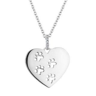 ASPCA(R) TenderVoices(R) Diamond Heart Paw Print Pendant Jewelry