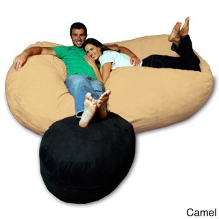 Theater Sacks Llc 7.5 foot Soft Micro Suede Beanbag Chair Lounger Brown Size Extra Large
