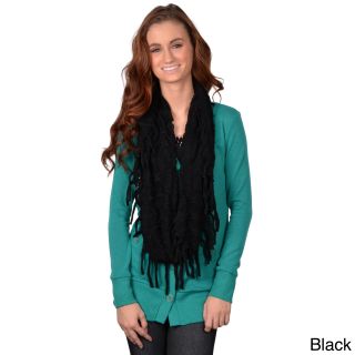 Journee Collection Womens Multicolored Fringed Knit Infinity Scarf