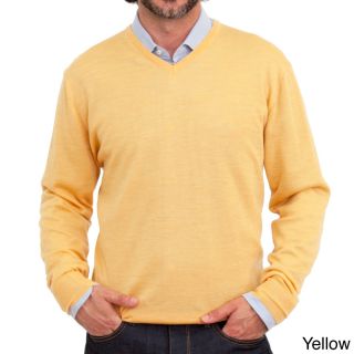 Luigi Baldo Italian Made Mens Fine Gauge Merino V neck Sweater