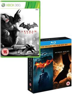 Batman Arkham City & The Dark Knight / Batman Begins Blu ray Bundle      Xbox 360