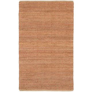 Hand Crafted Natural Fiber Red Area Rug (5 X 79)