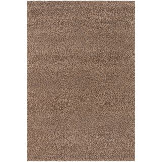 Hand loomed Lagash Chocolate/ Camel Wool Shag Rug (8 X 11)