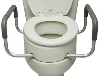 Essential Medical Supply Elevated Toilet Seat with Arms, Elongated Health & Personal Care