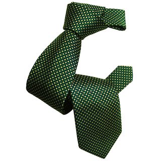 Dmitry Mens Emerald Green Patterned Italian Silk Tie
