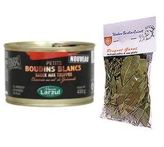 french small sausages white truffle sauce LARZUL   1 x 14, 46 oz each box + 1 x bag of bouquet garni Thodore Bardin Cuinet petits boudins blanc sauce truffe  Gourmet Meat Gifts  Grocery & Gourmet Food