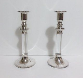 Vintage Pair Lord & Taylor Silverplate Silver Candle Holders Holder Set  Tea Light Holders  