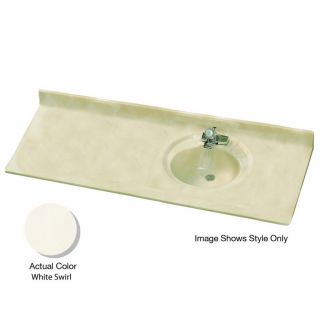 American Standard Astra Lav 61 in W x 22 in D White Swirl Cultured Marble Integral Single Sink Bathroom Vanity Top