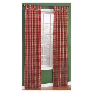 Style Selections Twill Plaid 84 in L Plaid Brick Rod Pocket Curtain Panel