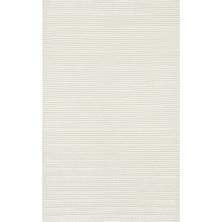 Alexander Home Hand Woven Rhythm White Wool Rug (76 X 96) White Size 8 x 10