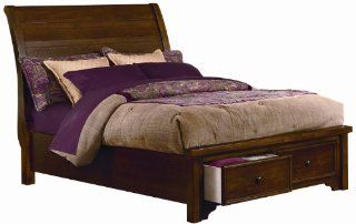 Vaughan Bassett Hanover King Sleigh Storage with Low Profile Bed in Cherry 812 SSKING   Bedroom Furniture Sets