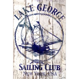 Jen Lee Art Lake George Sailing Club Barn Siding Graphic Art Plaque 33026 WB 