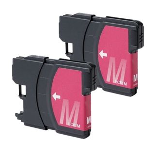 Brother Lc61 Magenta Compatible Ink Cartridge (remanufactured) (pack Of 2)