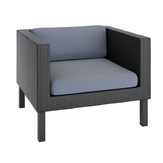 Corliving Oakland Patio Chair In Textured Black Weave