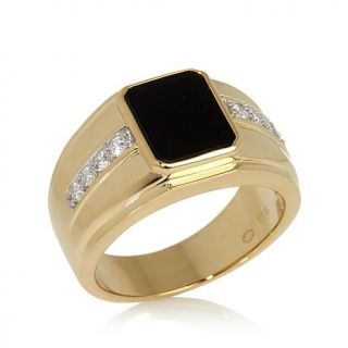 Men's Absolute™ and Black Onyx Band Ring