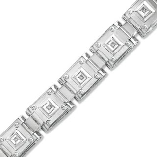 Black & Blue Jewelry Co. Mens Diamond Accent Bracelet in Stainless