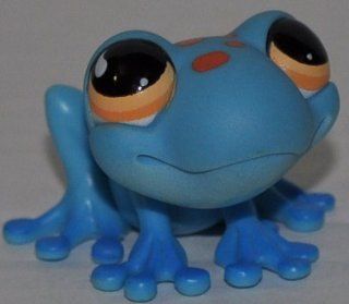 Frog #806 (Aqua, Orange Eyes, Blue Toes, Red Spots) Littlest Pet Shop (Retired) Collector Toy   LPS Collectible Replacement Single Figure   Loose (OOP Out of Package & Print) 