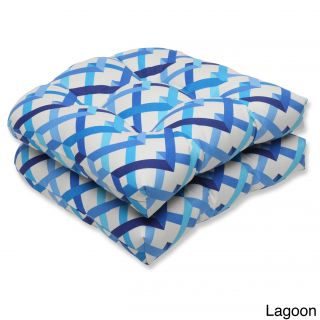 Outdoor Parallel Play Geometric Wicker Seat Cushion (set Of 2)