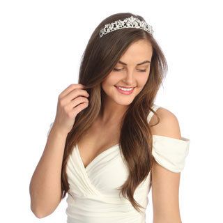 Bridal Veil Company Inc. Amour Bridal Rhinestone Tiara Headpiece Silver Size One Size Fits Most