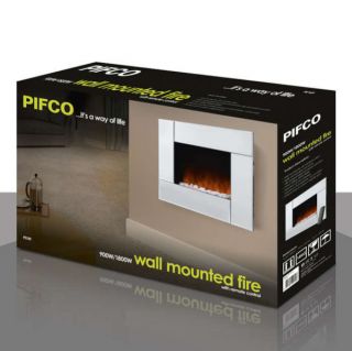 Wall Mounted Mirrored Fire with Pebble      Homeware