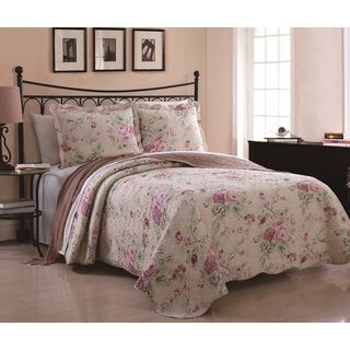 Sadie Floral 3 piece Quilt Set