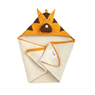 3 Sprouts Orange Tiger Hooded Towel 736211286390