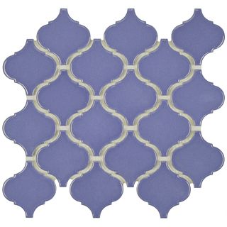 Somertile 9.75x10.75 inch Victorian Morocco Glossy Blue Porcelain Mosaictile (pack Of 10)