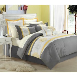 Beijing Yellow 12 piece Bed In A Bag With Sheet Set