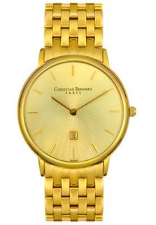 Christian Bernard MT3390FH  Watches,Mens Intimate Light Yellow Gold Tone, Casual Christian Bernard Quartz Watches
