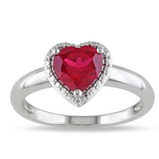 0mm Heart Shaped Lab Created Ruby Ring in Sterling Silver   Zales