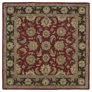 Hand tufted Scarlett Kashan Raspberry Wool Rug (119 X 119)