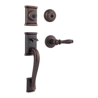 Kwikset Ashfield SmartKey Rustic Bronze Residential Single Lock Door Handleset
