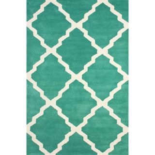 Nuloom Handmade New Zealand Wool/ Viscose Green Trellis Lattice Rug (5 X 8)