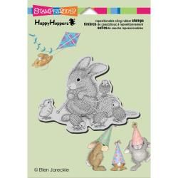 Stampendous Happyhopper Cling Rubber Stamp 5.5 X4.5 Sheet   Knit Chick Purl 2