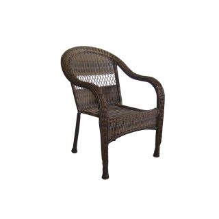 Garden Treasures Severson Textured Black Steel Woven Seat Patio Chair