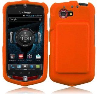 For Casio G'zOne Commando 4G LTE C811 Rubberized Hard Snap On Cover Case Orange Cell Phones & Accessories