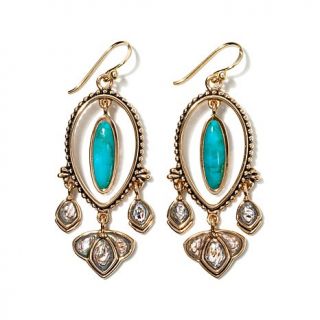Studio Barse "Kona" Gemstone and Abalone Bronze Drop Earrings