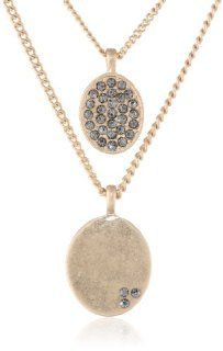 Kenneth Cole New York "Pave Splash" Pave Oval Duo Pendant Necklace, 19" Jewelry