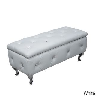 Leather Upholstered Tufted Storage Bench