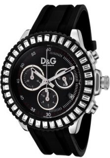 Dolce & Gabbana DW0410  Watches,Womens Madame Chronograph White Crystal Black Dial Black Rubber, Chronograph Dolce & Gabbana Quartz Watches