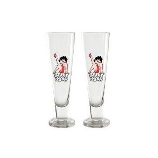 Betty Boop Leg Kick Pilsner Glasses Set of 2 (d) Kitchen & Dining