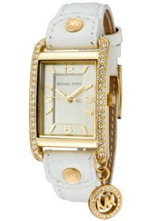 Michael Kors MK2213  Watches,Womens White Crystal Champagne Dial White Leather, Casual Michael Kors Quartz Watches