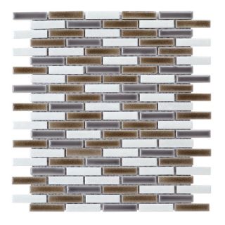 Elida Ceramica Crackled Pearl Glazed Porcelain Mosaic Subway Indoor/Outdoor Wall Tile (Common 12 in x 12 in; Actual 10.6 in x 11.75 in)