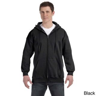 Hanes Hanes Mens Ultimate Cotton 90/10 Full zip Hooded Jacket Black Size 3XL