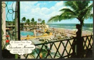 Shoreham Norman Hotel Miami Beach FL postcard 50s Entertainment Collectibles