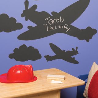 Wallies Planes and Clouds Chalkboard Mural 16012