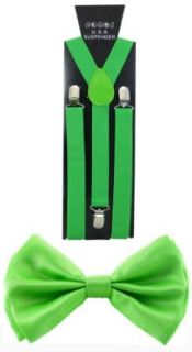 Nice Shades Combo Pack Suspenders & Bow Ties Green at  Mens Clothing store