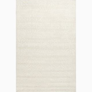 Handmade Ivory/ White Wool Te X Tured Rug (2 X 3)